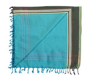 Turquoise with Khaki Border