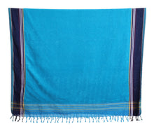 Load image into Gallery viewer, Aqua Towel with Navy Border
